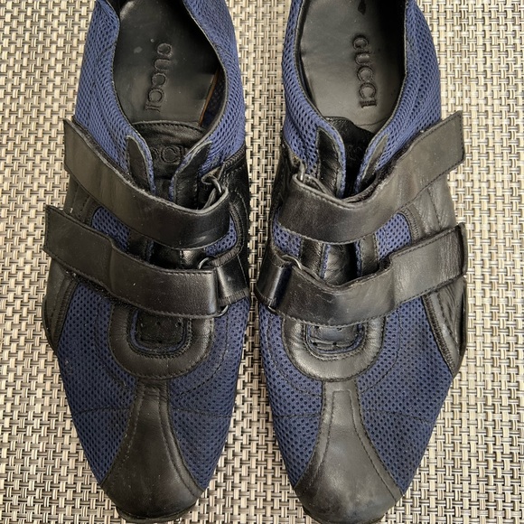Men’s “GUCCI” Blue/Black Sneakers With Velcro Straps